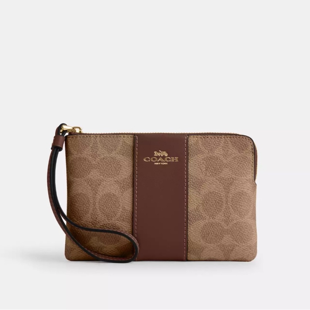 Coach Brown Wristlet